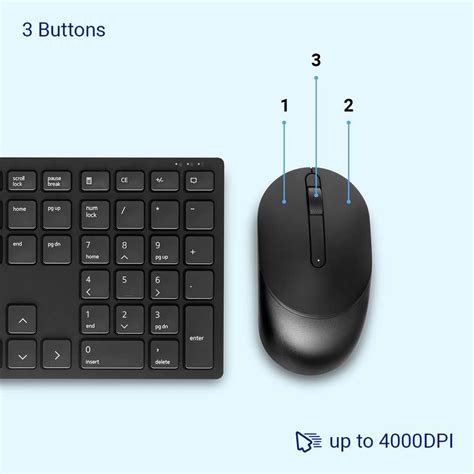 DELL KM5221W/Slim, Multi-Device Combo with Mouse Wireless, Bluetooth ...