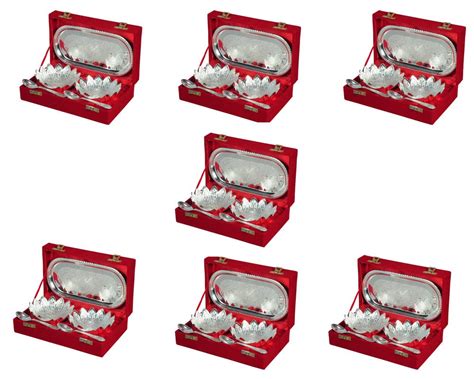 JAIPUR ACE Floral German Silver Plated Bowl with Tray Set Includes -1 ...
