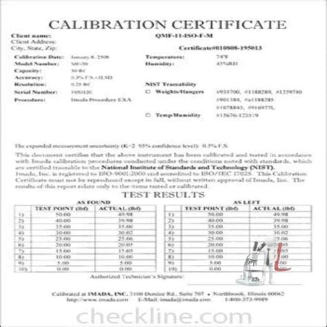 Certificate calibration Fees – laboratorydeal