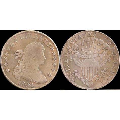 1804 Draped Bust Dollar Heraldic Eagle Silver Plated Coin - Circulated ...