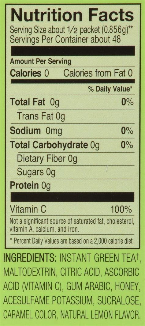 Arizona Green Tea Nutrition Facts - Cool Product Reviews, Prices, and ...