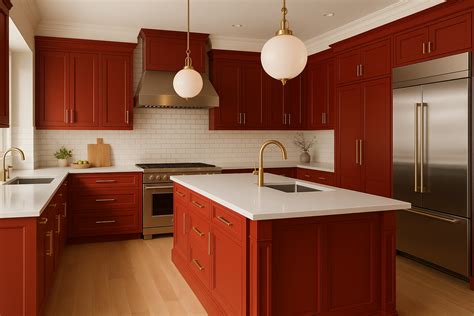 Carnelian Kitchen Cabinets | Sherwin-Williams SW 7580 Cabinet Color Sp ...