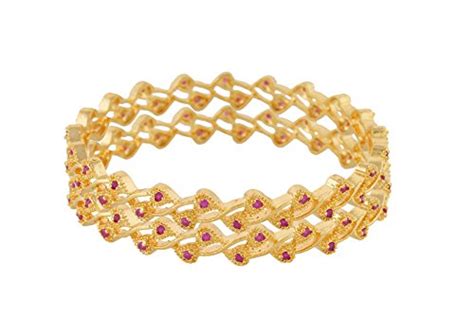 Buy JEWBANG Gold Plated Pink Stone bangles-JB6005 at Amazon.in