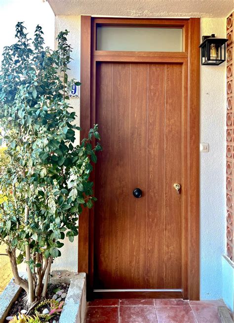 Puerta exterior con 6 lineas horizontales y 2 lineas verticales ...