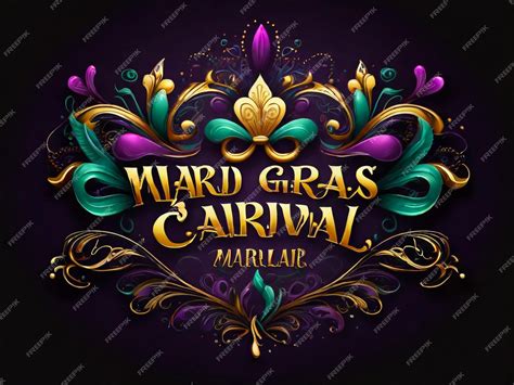 Premium Photo | Vector lettering for Mardi Gras carnival filigree ...
