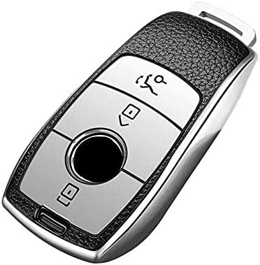 JVCV® Silver Border TPU Key Cover Compatible with Benz E Series Smart ...