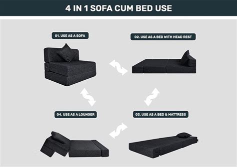 FRESH UP - Single Seater Jute-Dark Grey Sofa Cum Bed - Without Arm ...