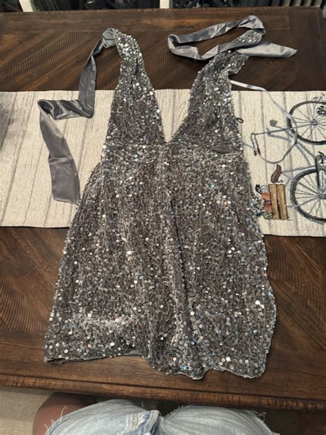 Silver Sequin Selfie Leslie Dress - Gem