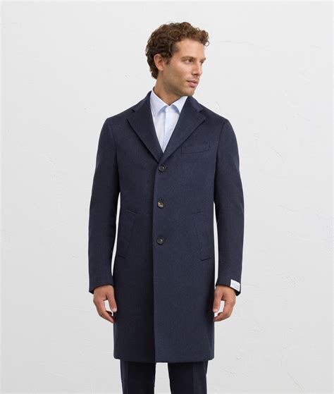 navy blue cashmere single breasted regular fit coat Pal Zileri | Shop ...