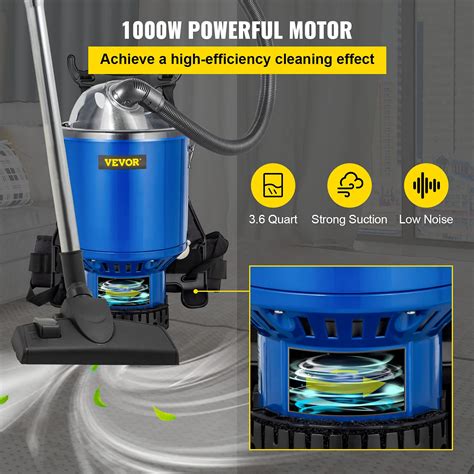 Buy VEVOR Backpack Vacuum, 3.6qt Backpack Vacuum Cleaner, 5-IN-1 ...