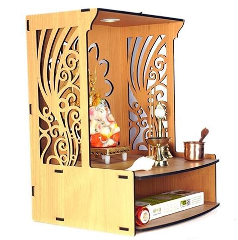 9br® Laabh Beautiful Wooden Pooja Stand for Home Pooja Mandir for Home ...