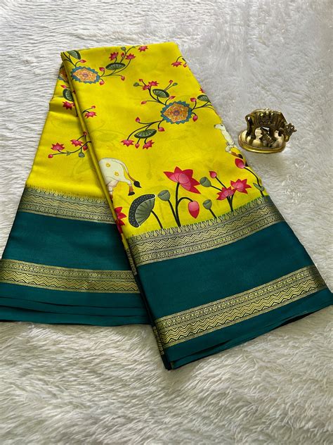 Kasturi : Lemon yellow-Teal – Nalmè Saree Studio
