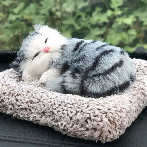 Trending Cute Car Dashboard Sleeping Cat With Meow Sound