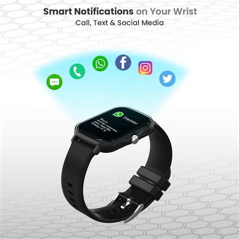 pTron Pulsefit F21+ Fitness Smartwatch (Black) - pTron India