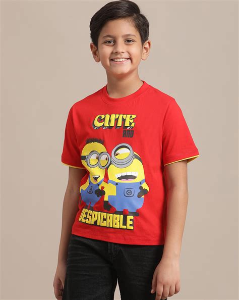 Minions Printed Regular Fit Tshirt For Boys – Kidsville