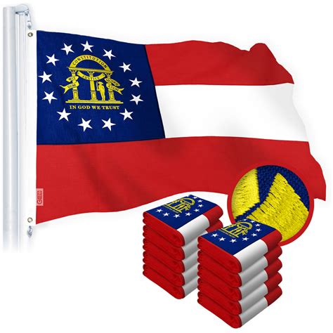 G128 10 Pack: Georgia GA State Flag | 2x3 Ft | StormFlyer Series Embro ...