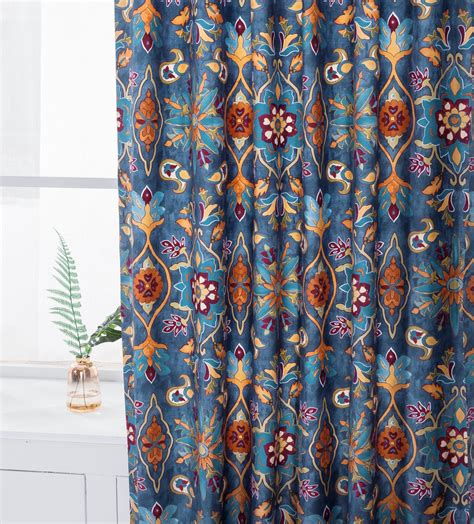 Spanish Tiles Vibrant Bohemian Print Luxury Window Curtains 2pc Set ...