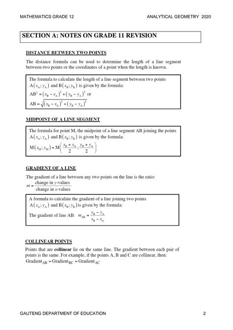 Grade 12 Analytical Geometry Lessons 的图像结果