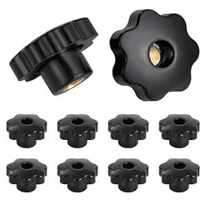 OCR 10Pcs 7 Star Through Hole Knob M12 Knurled Thread Clamping Knob ...