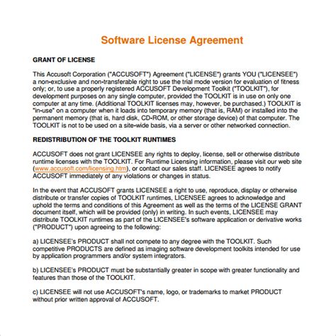 Image result for Software License Agreement Sample