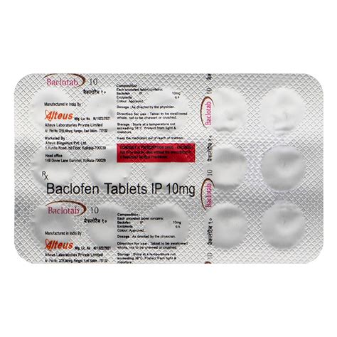 BACLOTABLETS 10MG TABLETS 15'S Price, Uses, Side Effects, Composition ...