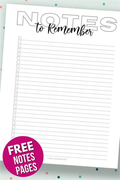Image result for Downloadable Printable Notes Page