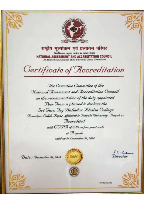 Affiliations & Recognitions | Sri Guru Teg Bahadur Khalsa College ...