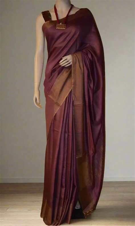 Plum Tussar Munga Silk Saree – Rich & Regal Handwoven Silk for Weddings ...