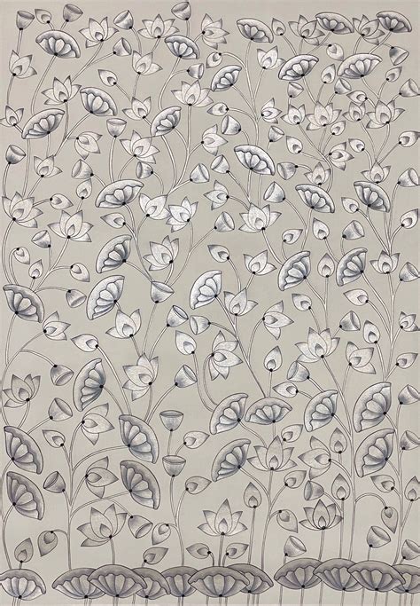 Pichwai Painting, Lotus Pond Indian Pichwai, Home decor Art, Indian pa ...