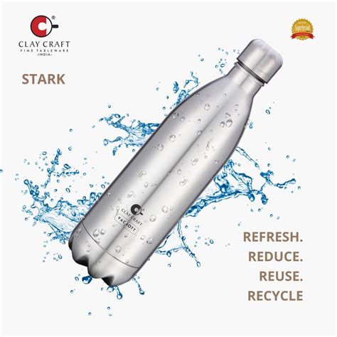 Buy Clay Craft COLA Thermosteel Flask Vacuum Insulated 1L Silver from ...