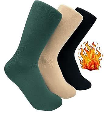 Buy Alexvyan 3 Pair Green/Beige/Black Fleece Socks Soft & Cozy Solid ...