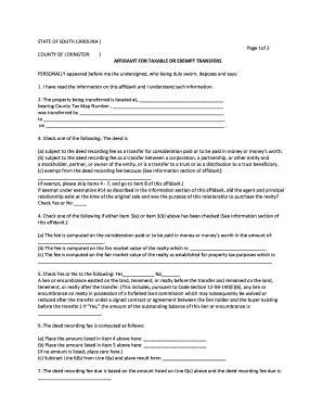 Fillable Online lex-co sc STATE OF SOUTH CAROLINA ) COUNTY OF LEXINGTON ...