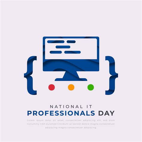 National IT Professionals Day Paper cut style Vector Design ...