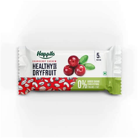 Happilo Cranberry Cashews Healthy Dry Fruit Energy Bar 35g, Healthy ...