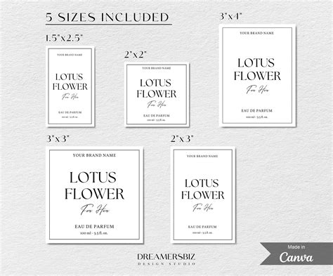 Perfume Bottle Label Template, Editable Perfume Label Template, Minimal ...