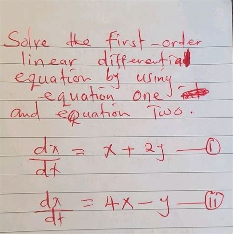 Image result for System of First Order Linear Differential Equation Using Matrix Method Examples
