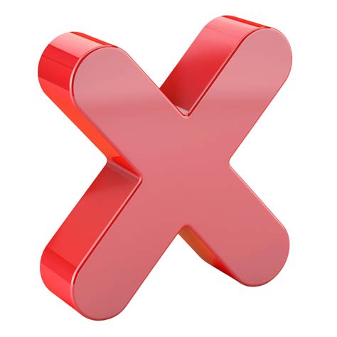 A Red 3d cancel icon isolated on a transparent background 48847151 PNG