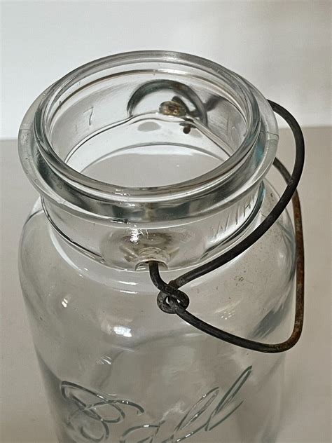 Vintage Ball Ideal Mason Quart Jar With Clear Glass Lid And Wire Bale ...
