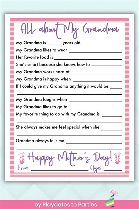 Free Printable Mother's Day Questionnaire