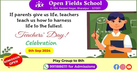 Teachers Day 2024 at Open Fields School - Best School in Bharatpur ...