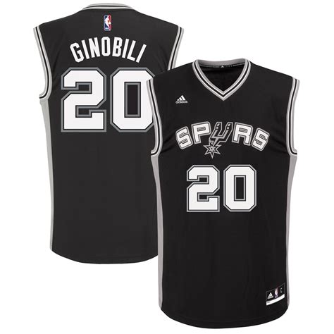 adidas Manu Ginobili San Antonio Spurs Black Road Replica Jersey