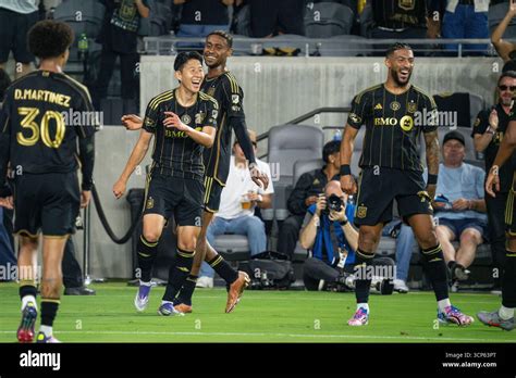 LAFC celebrate a first half goal during a MLS match against the Real ...