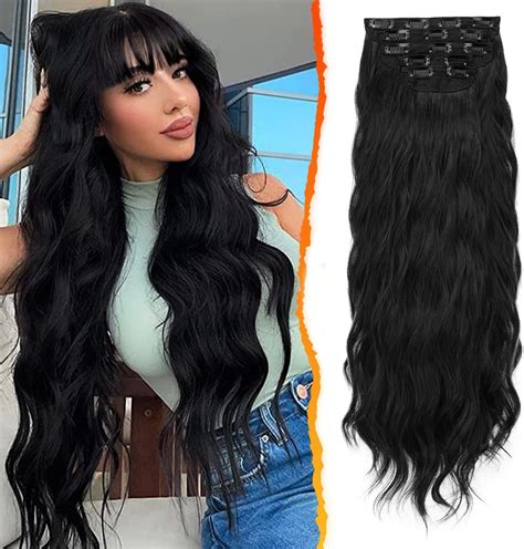 Amazon.com : Clip in Hair Extensions - 4Pcs 20 Inch Hair Extensions for ...