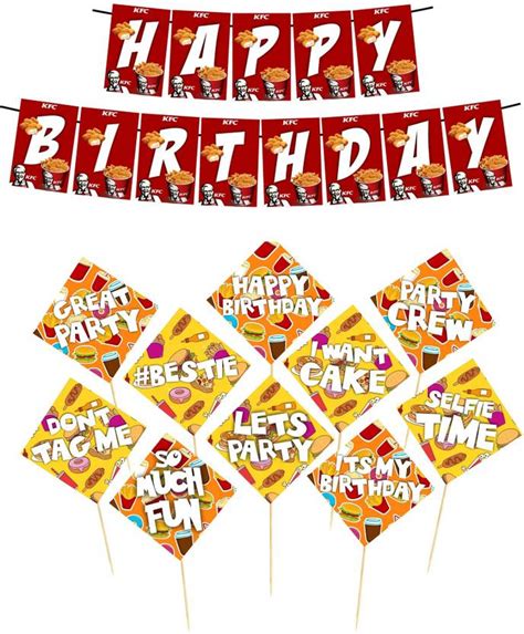 Balloonistics KFC Chicken Theme Happy Birthday Banner Props For ...