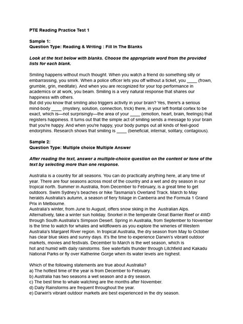 Image result for Pte Reading Practice Test Free