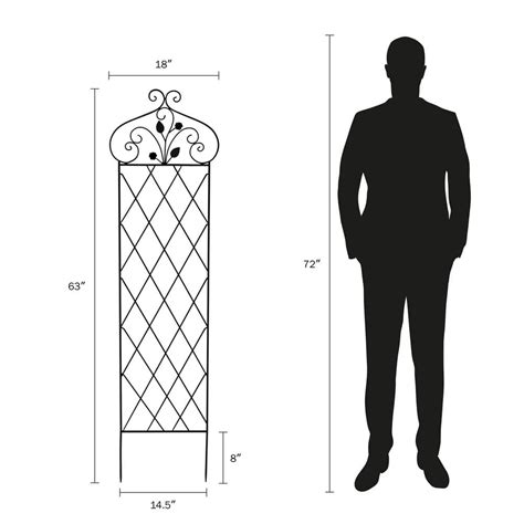 Buy 63 in. Decorative Metal Garden Trellis for Climbing Plants in Black ...