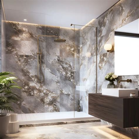 Waterproof Bathroom Decorative WPC Wall Panels Interior Spc Marble Wall ...