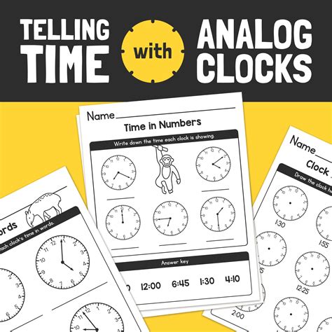 Telling Time with Analog Clocks Worksheets (Printable PDF) – That ...