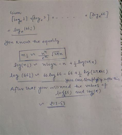 23. find the exact value of log, 1] + [log 2] + [log, 3] ++[log 66]