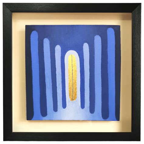 Ethereal Colonnade Gold leaf abstract painting by Magdalena Staicut